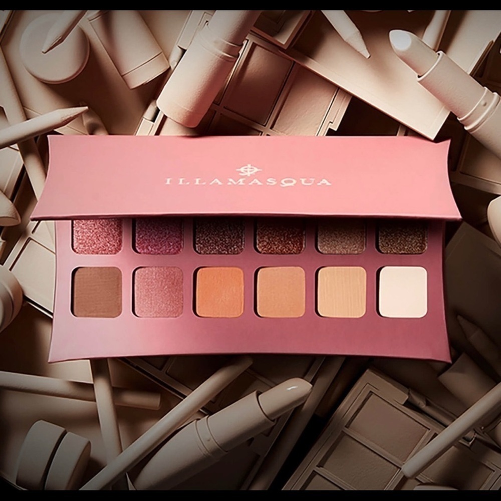 Illamasqua Unveiled Artistry Palette 12 Shade Eyeshadow Matte Metallic Nude Pink